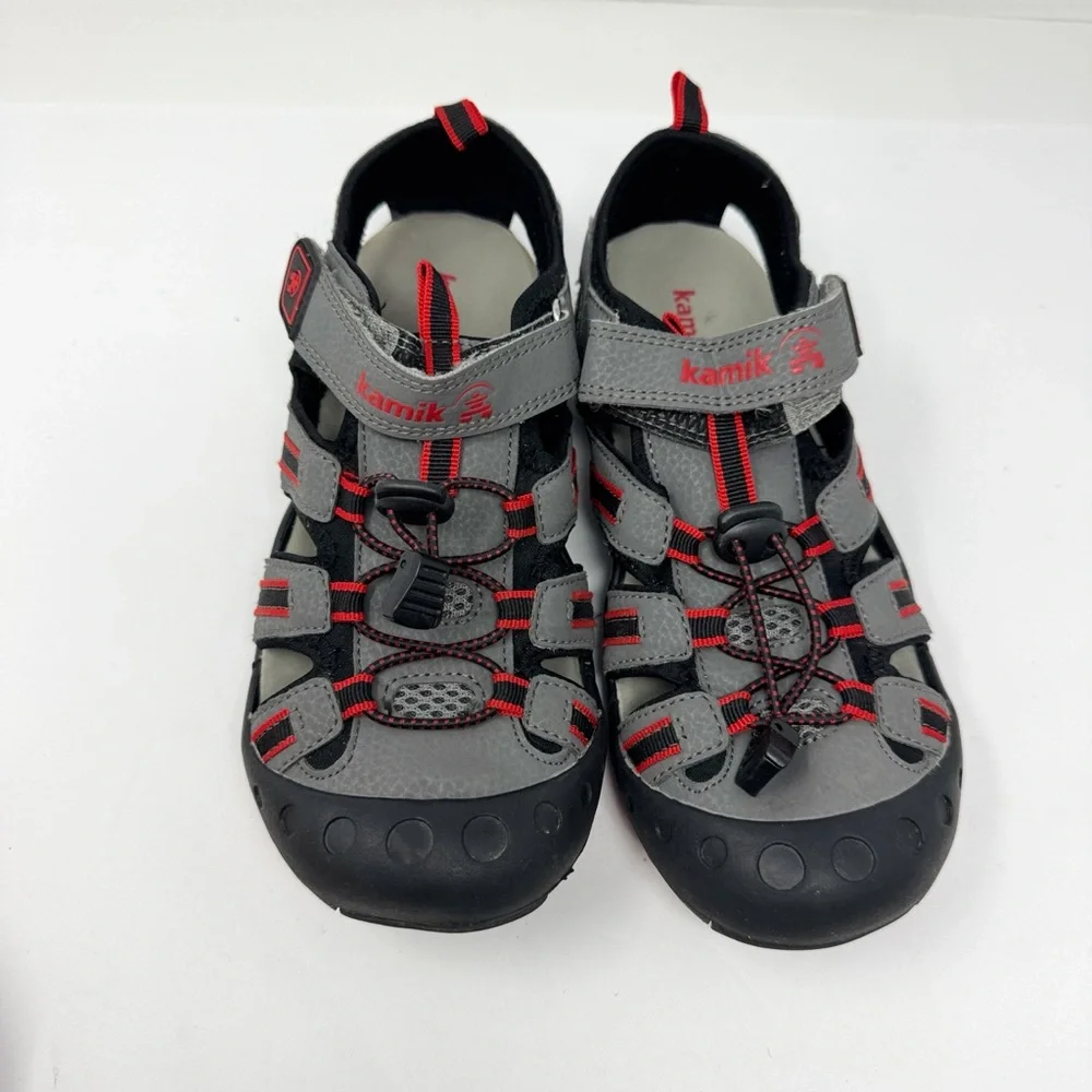 Kamik Crab Sporty Outdoor Water Shoes Gray Red Boys Size 5